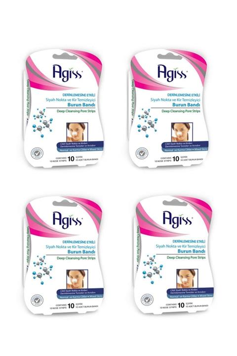 AGISS 24 Lü Siyah Nokta Temel Burun Bandı Normal 24 Adet