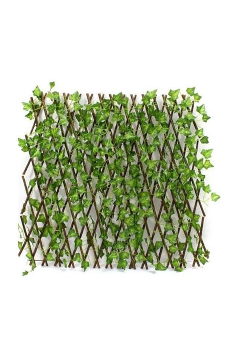 moniev Yapay Sarmalıklı Çit, Açılır Kapanır Ahşap Çit, Dekoratif Bahçe Çiti 120 cm X 2,50 mt'e Uzatılabilir