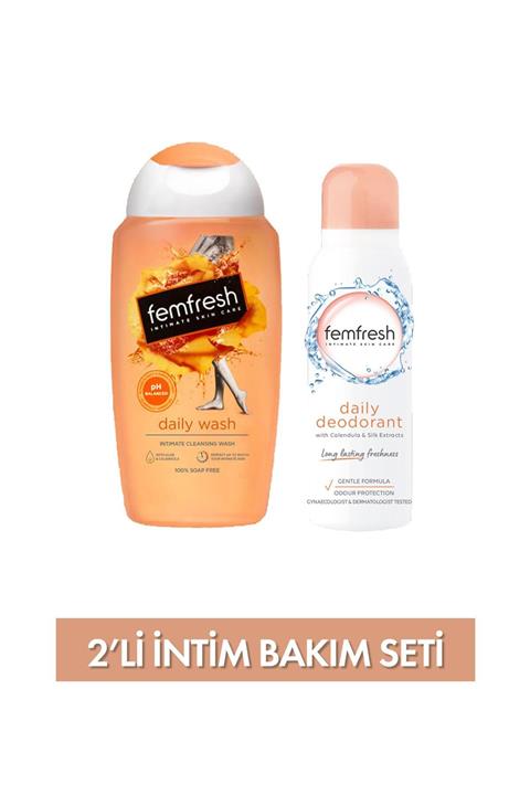 Femfresh Dış Genital Bölge Günlük Yıkama Jeli 250 ml + Genital Bölge Deodorantı - Intimate Deodorant 125 ml