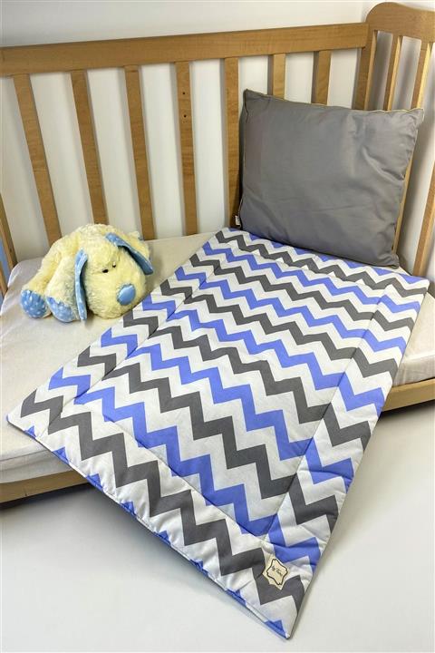 By Tunç Mavi Zigzaglı Bebek Alt Değiştirme Matı