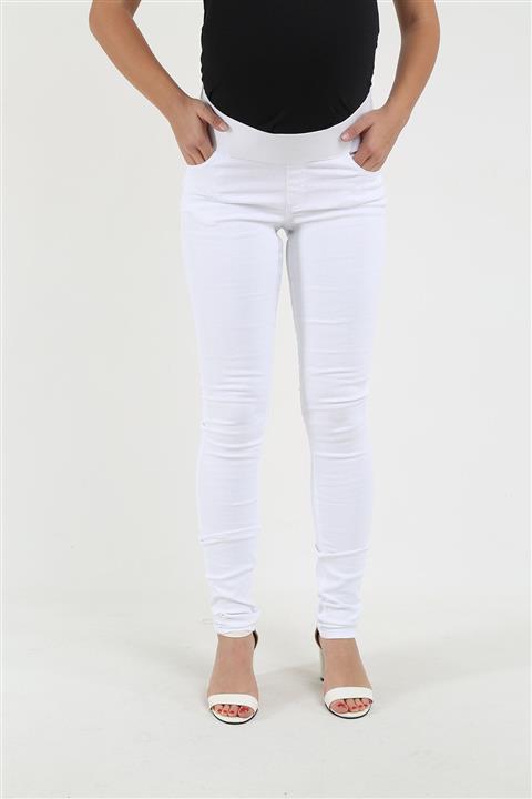 Posh Bump Beyaz Hamile Jean Pantalon
