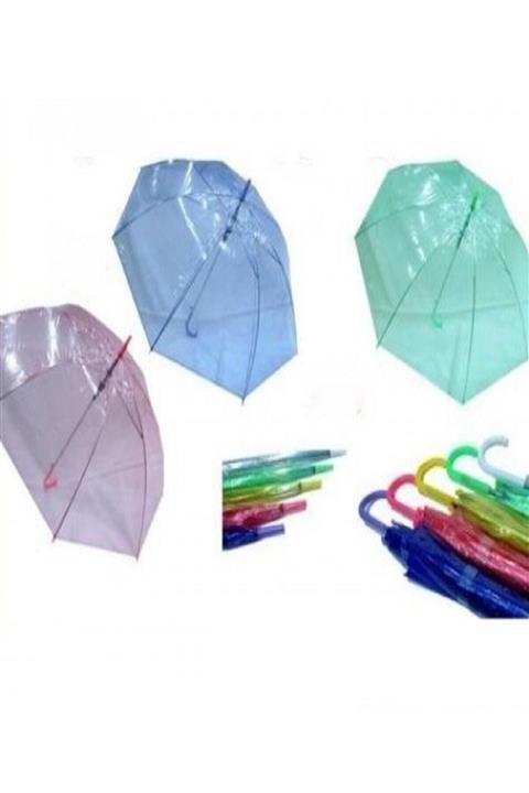 Lazer Renkli Şeffaf Şemsiye