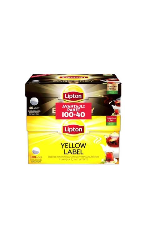 Lipton Yellow Label 100 Ad*3,2 gr Demlik Poşet Çay 40 Ad *3,2 gr Earl Grey Demlik Poşet Çay