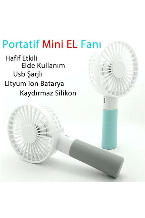 SudoCheap Saywin Mini Portatif El Fanı Taşınabilir Vantilatör Usb Şarjlı Renk Gri