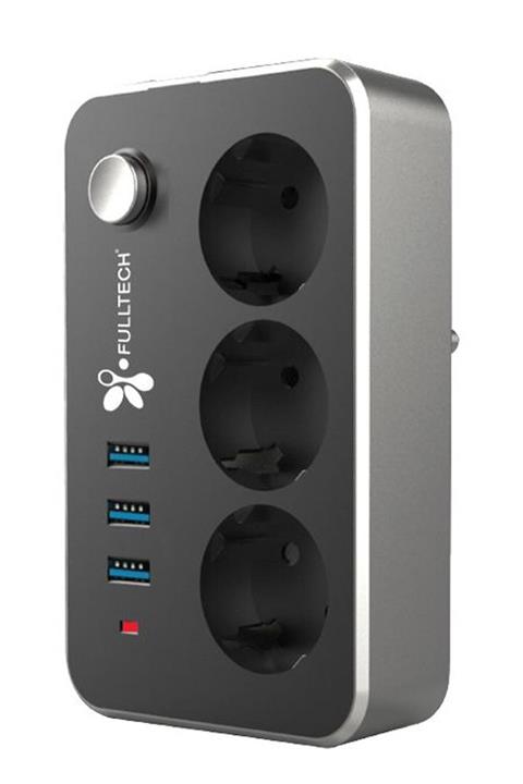 Asfal 2 Metre Usb Li Termal Akım Korumalı 3'lü Priz 3 X Usb Uzatma Kablosu