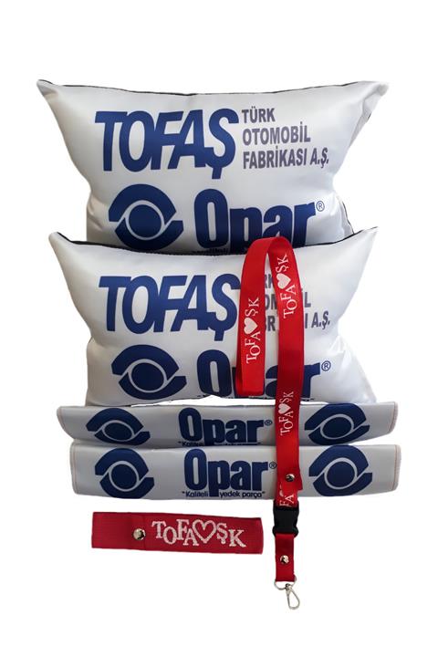 TUSBA MARKET Tofaş Opar Logolu Yüksek Kalite Seyahat Boyun Yastığı Kemer Pedi Takımı