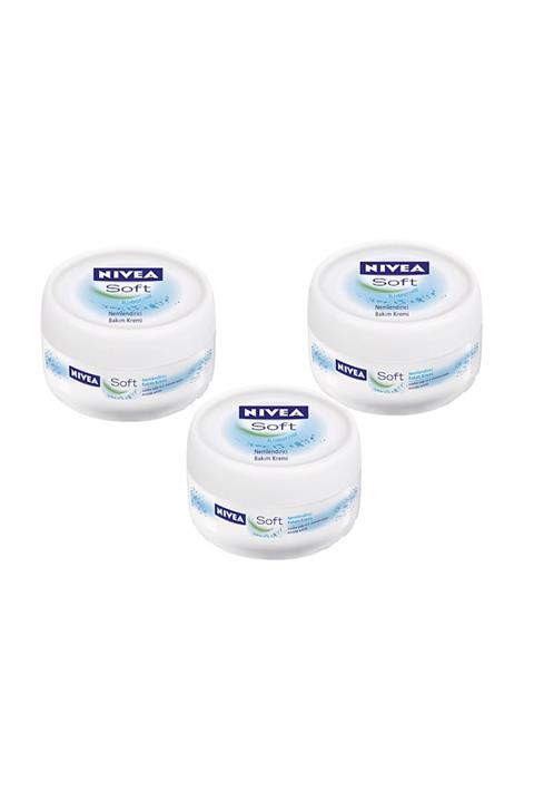 Nivea Soft Nemlendirici Bakım Kremi Yüz Vücut El 3 X 200 Ml