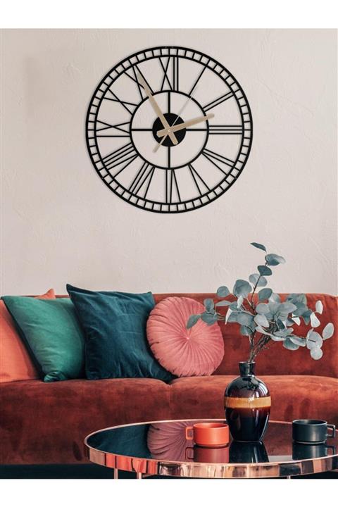 Metalium Concept Dekoratif Roma Rakamlı Metal Duvar Saati 60x60cm