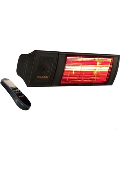GOLDSUN Supra Plus 2000 W Kumandalı Kademeli Suya Dayanıklı Elektrikli Siyah Renkli Dış Ortam Isıtıcısı