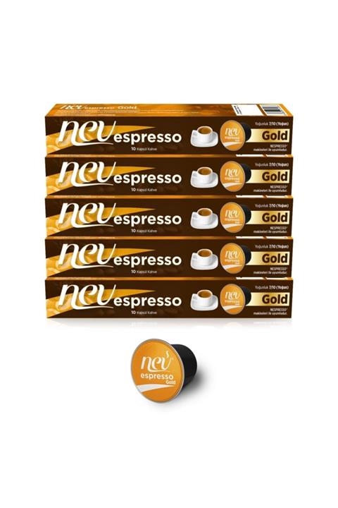 Nev espresso ® Gold Kapsül Kahve Nespresso® Uyumlu 50 Adet