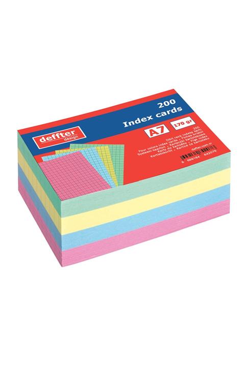 DEFFTER A7 Index Kartlar - Renkli Kareli