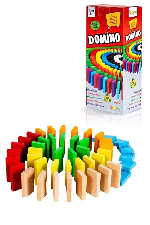 BEMİ Domino Akıl Hafıza Mantık Eğitici Zeka Strateji Çocuk Ve Aile Oyunu Sağlıklı Ahşap Kutu Oyunu