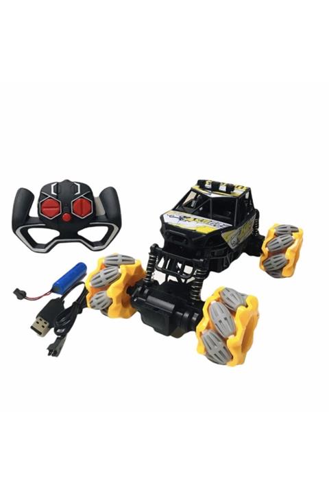 Duman Oyuncak 360 Derece Dönebilen Şarjlı 4x4 Off Road Rock Crawler Drift Araba - 338-12sarı