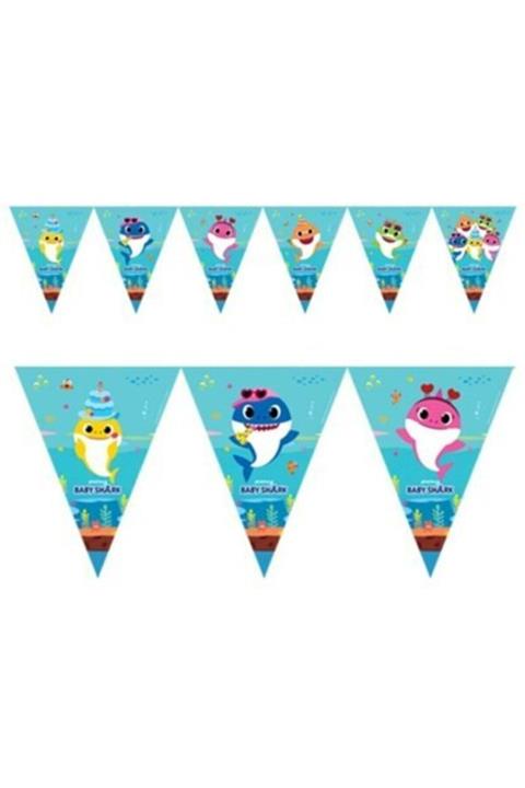 BalonEvi Baby Shark Üçgen Flama Bayrak Set (320 Cm)
