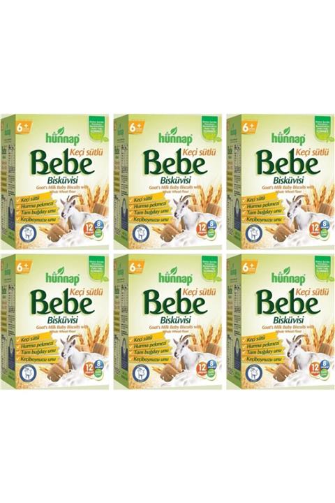 Hünnap Keçi Sütlü Bebek Bisküvisi 400 Gr x 6 Adet