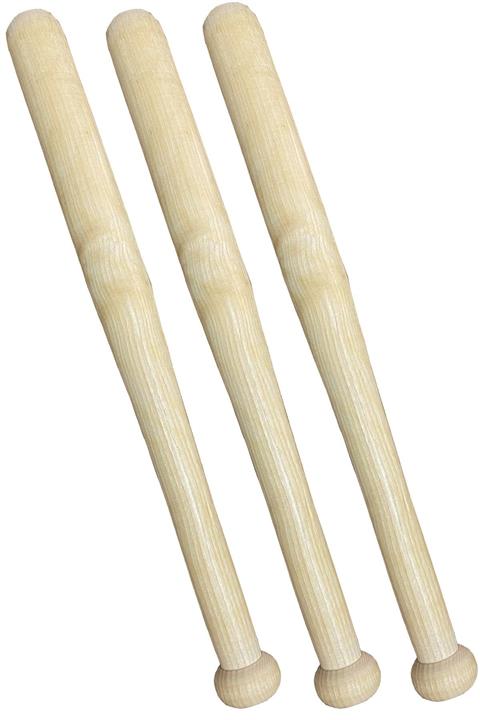 aktarloji 3 Adet Beyzbol Sopası 51 Cm Ahşap Haydar Dişbudak Ağacı Sağlam Kırılmaz