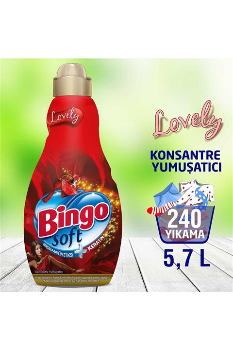 Bingo Soft Konsantre Çamaşır Yumuşatıcısı Lovely 1440 ml - Ekonomi Paketi 4'lü