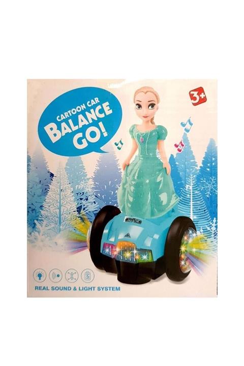miraç toys Sesli Işıklı Pilli Çarp Dön Arabalı Frozen Elsa Bebek Scooter - Piller Dahil