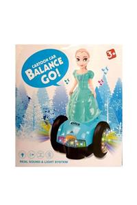 miraç toys Sesli Işıklı Pilli Çarp Dön Arabalı Frozen Elsa Bebek Scooter - Piller Dahil