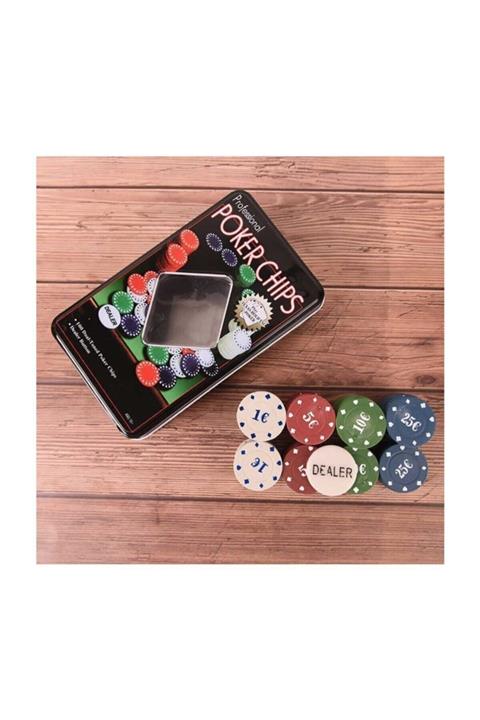 Zzn 100 Çip Poker Oyun Fişleri Texas Holdem Chip Rulet Masa Oyun Seti