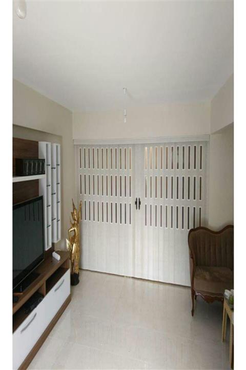 ERİKMANN Beyaz Camlı Çiftaçılım Akordiyon Pvc Kapı 117 X 265