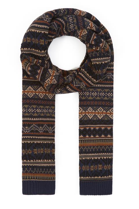 Mavi Jakarlı Lacivert Atkı