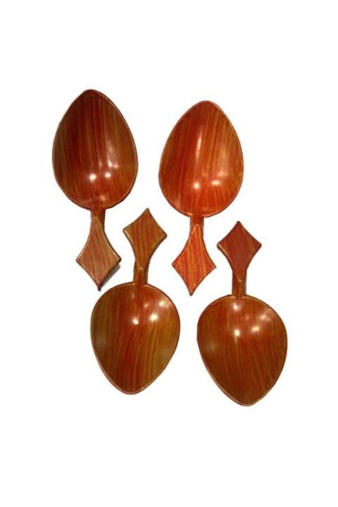 Yurtrenkleri Yayınevi Kısa Oyun Kaşığı Kısa Saplı Plastik Kaşık 4 Lü