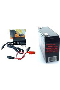 ATAEXPRESS Pilsan Uyum Akülü Araba Jeep Araç Akü 6v 12ah 6 Volt 12 Amper + 6 Volt Şarj Cihazı Adaptör 1ah Set