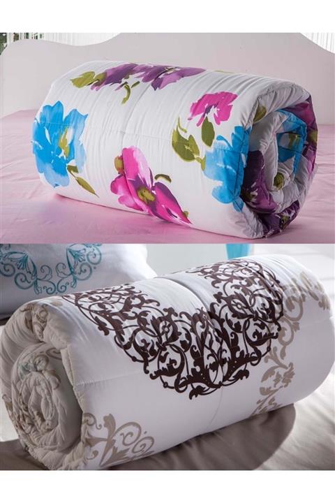 Mandaş Style Mikrofiber Tek Kişilik Desenli Silikon Yorgan (155x215)