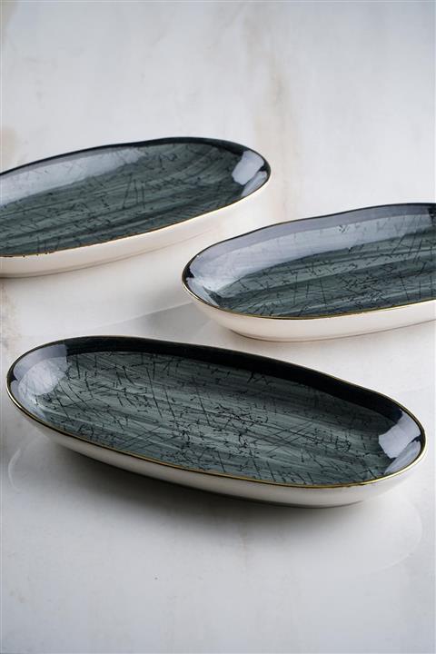 ACAR Kamelya 6lı Seramik Kayık Tabak 6'lı