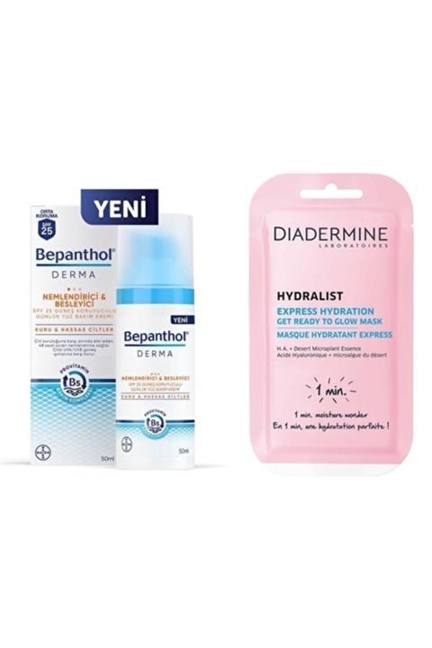 Bepanthol Derma Yüz Bakım Kremi Nemlendirici Spf 25 50 ml  Diademine Maske Hediye