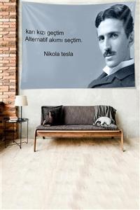 on the clouds Nikola Tesla Espri Leke Tutmaz Kadife Dokulu Kumaş Duvar Örtüsü Duvar Halısı Tapestry