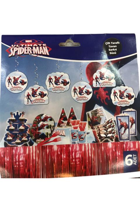 Deniz Party Store Spiderman Örümcek Adam 6 Lı Tavan Sarkıt Süs