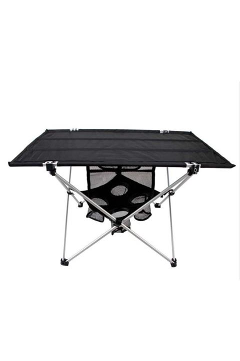ON OFF MOTO Siyah Katlanabilir Bardaklıklı Portatif Çantalı Kamp Masası