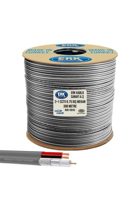 cable cable Kamera Kablosu 2+1 Cctv Combo 2x0.75 Dış Mekan 300mt Erk Yerli