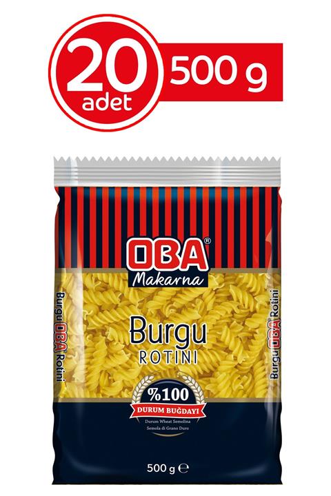 Oba Makarna Burgu Makarna 500 Gr (20'li Paket)