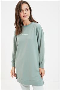 Trendyol Modest Mint Minimal Baskılı Örme Sweatshirt TCTAW22TW0145