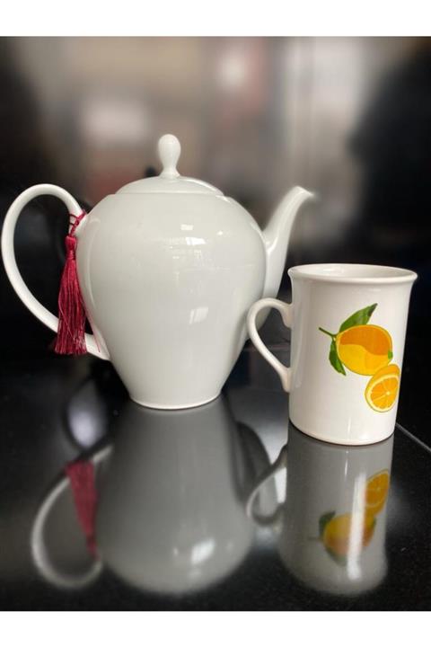İthal Klasik Porselen Demlik Ve Limon Kupa