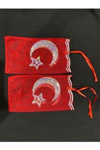 GENCLIKKINA Kırmızı Ayyıldızlı Kına Asker Eldiveni