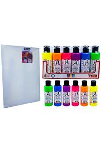 UFEN 35x50 Tuval Arkadan Tel Dikişli Canvas Mahi Max + Südor Multi Akrilik Fosforlu Boya 6x70 Ml