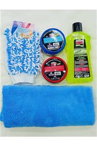 Autokit Parlatma Havlusu + Pasta Cila + Yıkama Eldiveni +cilalı Şampuan + Çizik Alıcı Pasta Cila 5'li Set