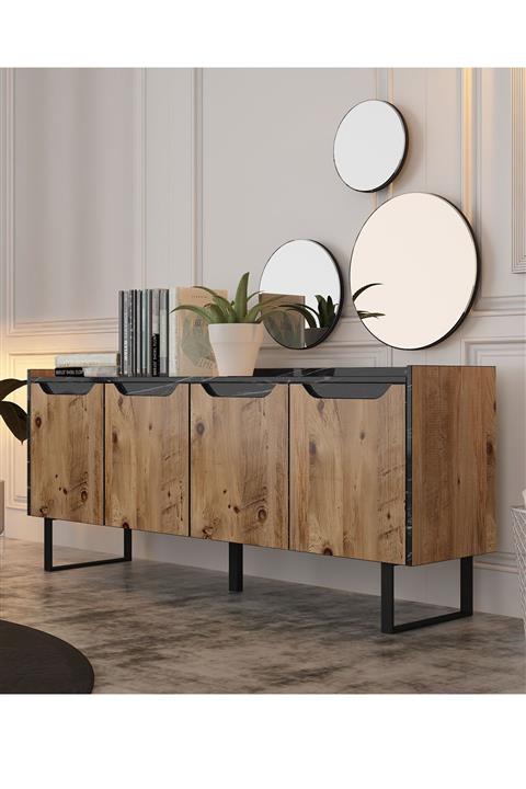 Avmpark Marble Konsol Atlantikçam-siyah Mermer