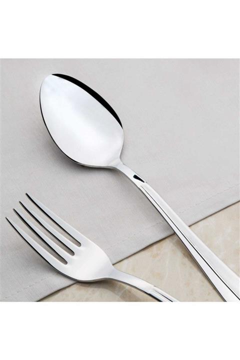 Nehir Saray 12 Adet Sade Yemek Çatal 1 Düzine Sade Çelik Yemek Çatal 18-10 304