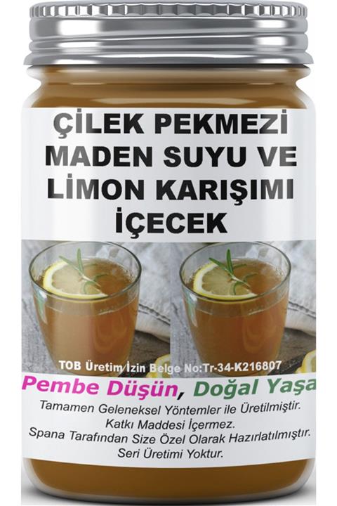 SPANA Çilek Pekmezi Maden Suyu Ve Limon Karışımı Içecek Ev Yapımı Katkısız 500ml