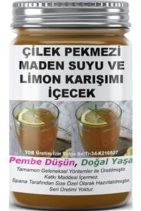 SPANA Çilek Pekmezi Maden Suyu Ve Limon Karışımı Içecek Ev Yapımı Katkısız 500ml