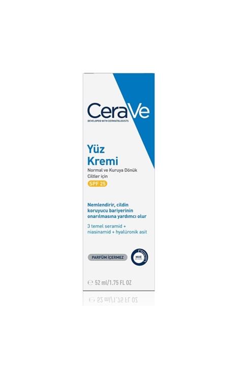 CeraVe Normal ve Kuruya Dönük Cilt Tipleri Yüz Kremi Spf 25 52 ml