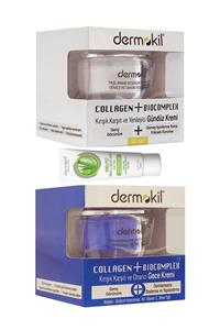 Dermokil Collagen+biocomplex Kırışık Karşıtı 30spf Gündüz Ve Gece Kolajen Bakımkrem 2x50ml+aloevera 25ml Krem