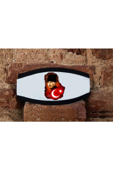 SCUBAPROMO Atatürk Albayrak Beyaz Maske Bandı