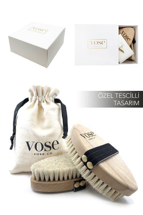 Vose %100 Doğal At Kılı Selülit Fırçası - Black Rose