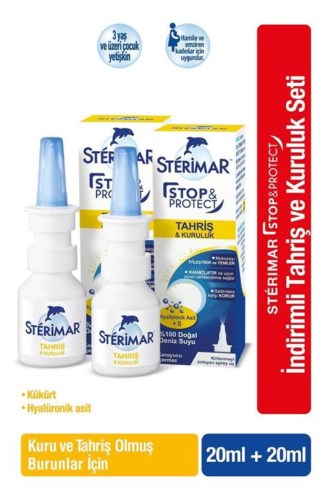 Sterimar Stop&protect Tahriş Ve Kuruluk Burun Spreyi 20ml X 2
